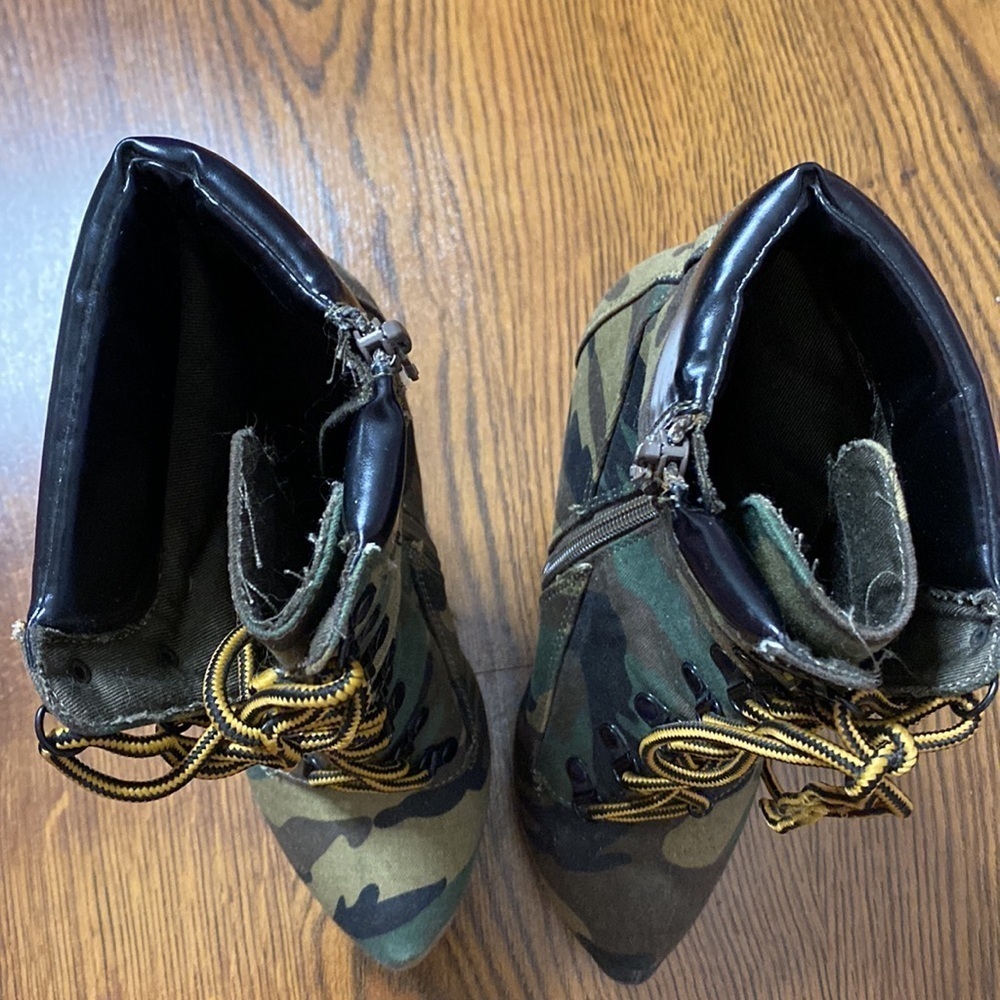 🌷 Camouflage 🌷 Camo Lace Up Stiletto Boots - Picture 6 of 9